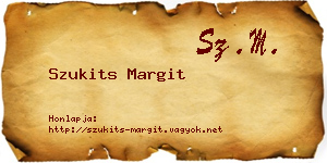 Szukits Margit névjegykártya